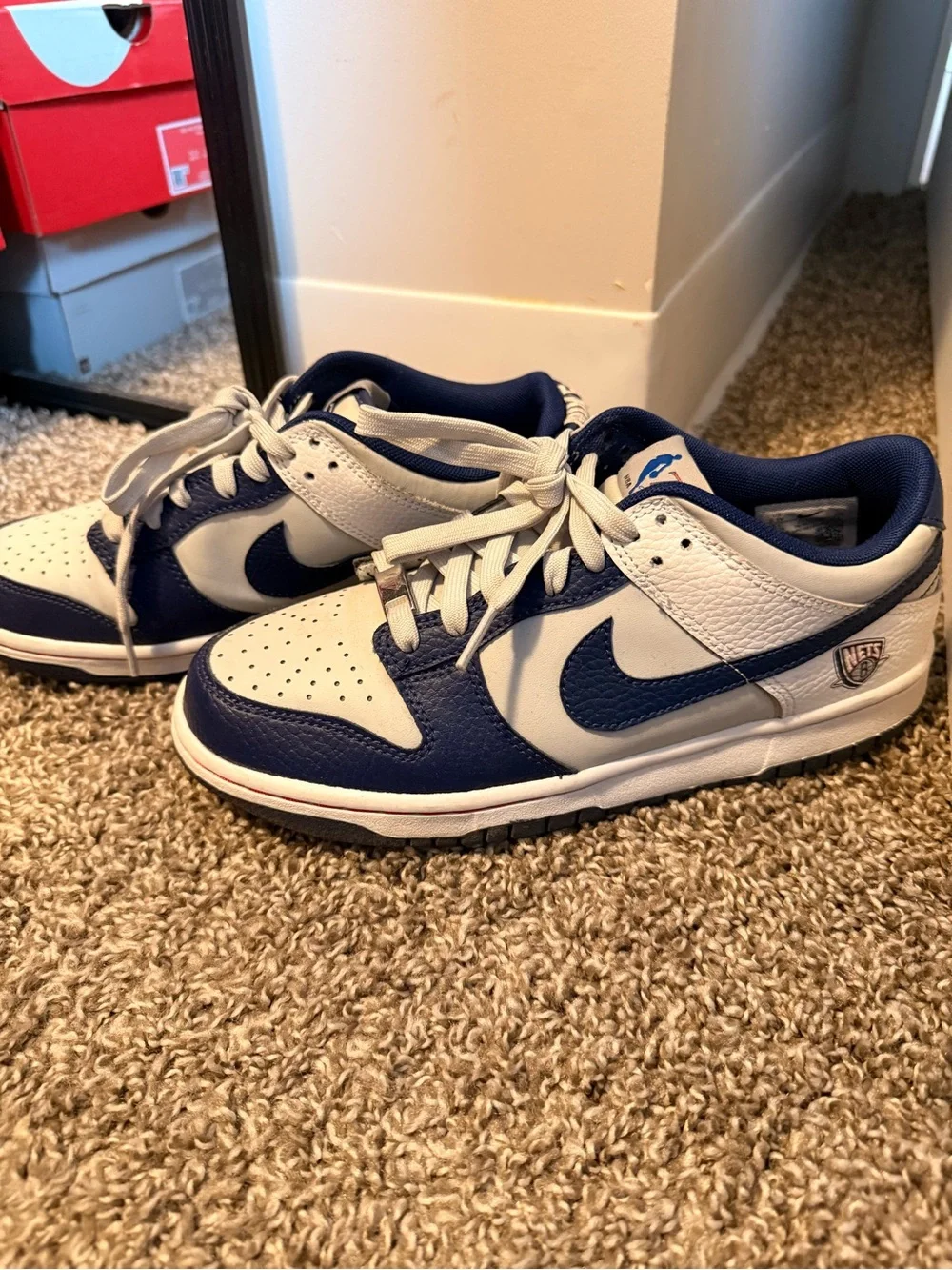 75th NBA Anniversary Nike Kids Low-Top Sneakers in Navy and Grey